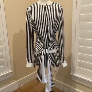 Victoria Beckham Black and White Striped Blouse